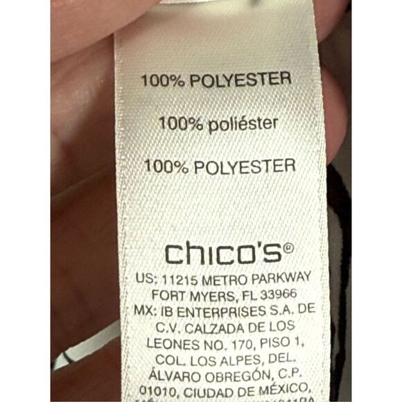 A16 - Chico's Bloom Sketch Scarf Front Pullover Long Sleeve Blouse Size 0/X Smal - Picture 3 of 10